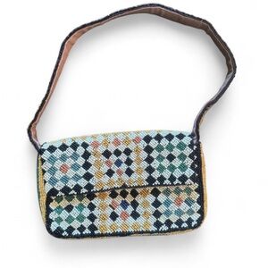 Anthropologie Elegant Beaded Shoulder Bag - Multicolor